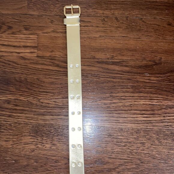 Nwot Sandcastle wide‎ gold belt encrusted with rhinestones main image 8